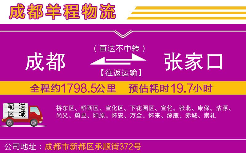 成都到張家口貨運(yùn)公司