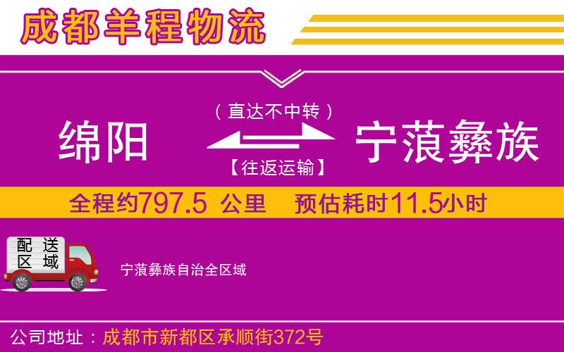 綿陽到寧蒗彝族自治物流公司