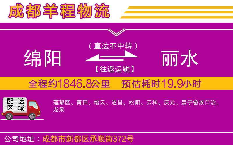 綿陽到麗水物流公司