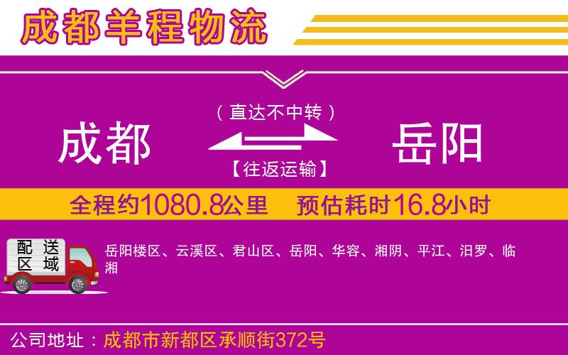 成都到岳陽(yáng)物流