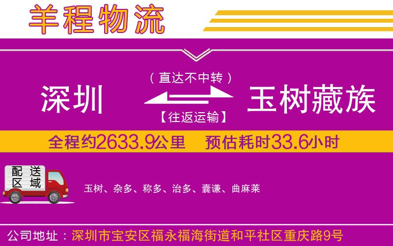 深圳到玉樹藏族自治州貨運公司