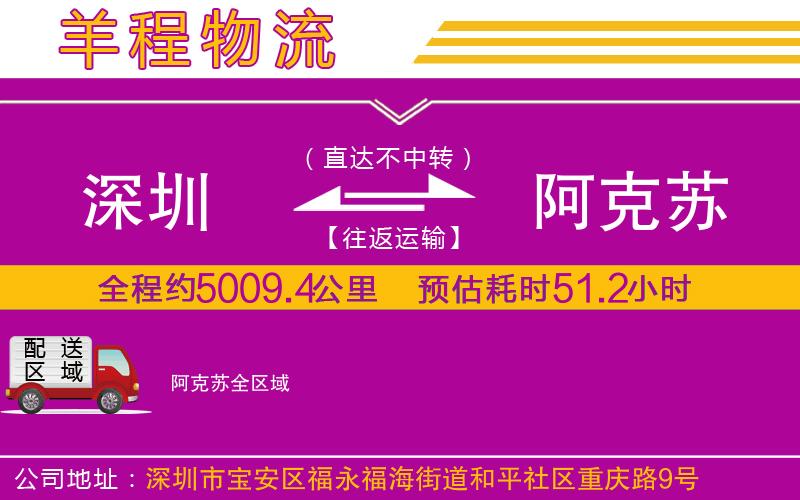 深圳到阿克蘇物流專線