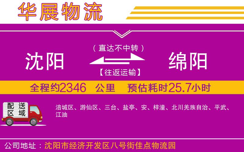 沈陽到綿陽物流專線