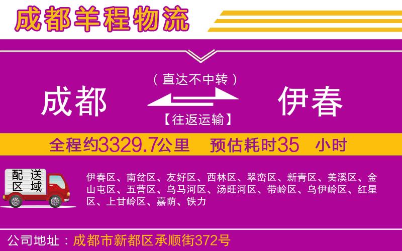 成都發(fā)伊春物流公司