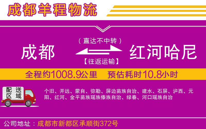 成都發(fā)紅河哈尼族彝族自治州貨運(yùn)公司