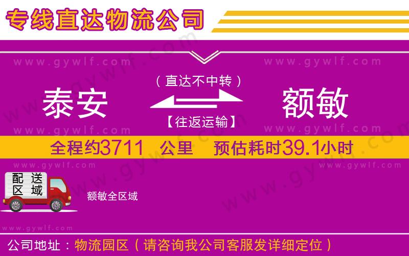 泰安到額敏物流公司