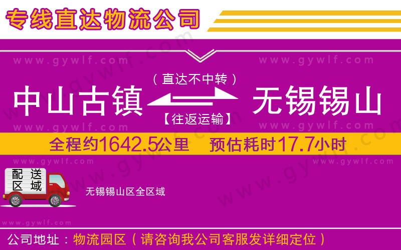中山古鎮(zhèn)到無錫錫山區(qū)物流公司