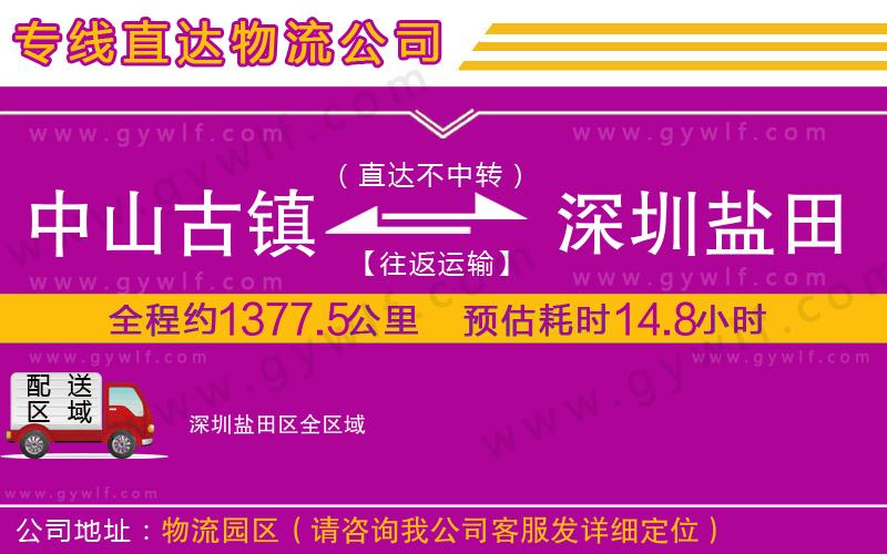 中山古鎮(zhèn)到深圳鹽田區(qū)物流公司