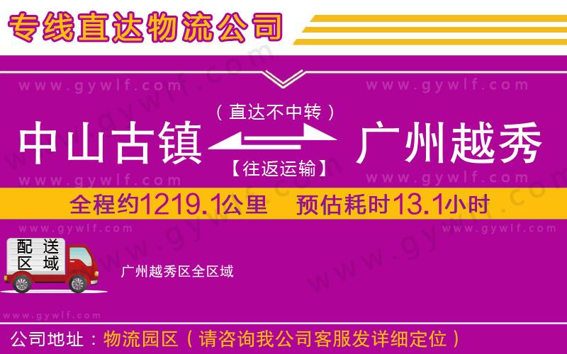 中山古鎮(zhèn)到廣州越秀區(qū)物流公司