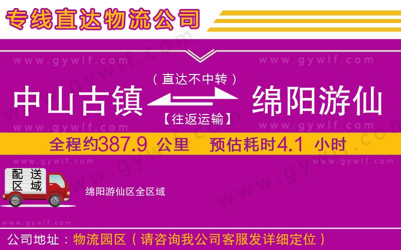 中山古鎮(zhèn)到綿陽(yáng)游仙區(qū)物流公司