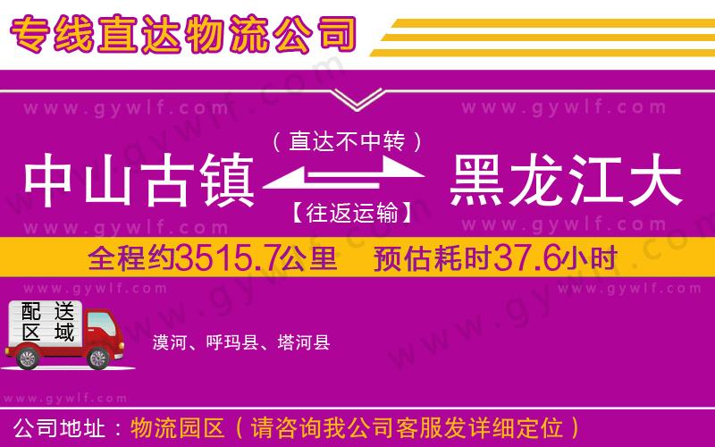 中山古鎮(zhèn)到黑龍江大興安嶺地區(qū)物流公司