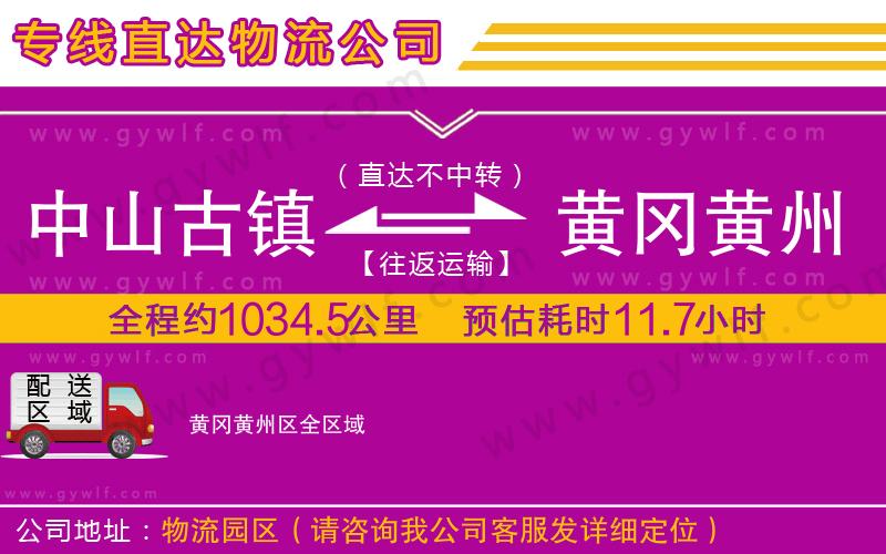 中山古鎮(zhèn)到黃岡黃州區(qū)物流公司