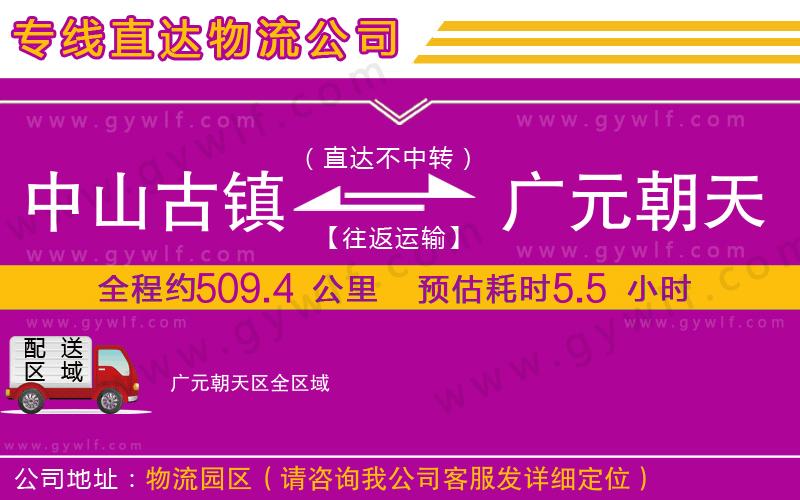 中山古鎮(zhèn)到廣元朝天區(qū)物流公司