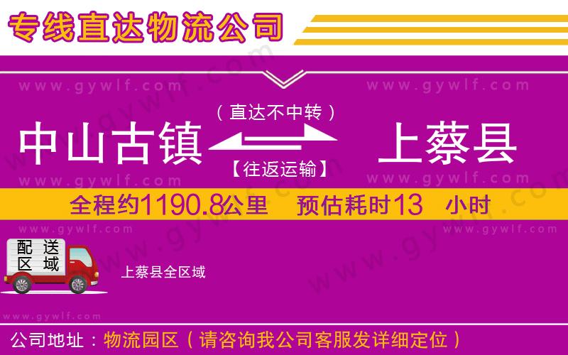 中山古鎮(zhèn)到上蔡縣物流公司