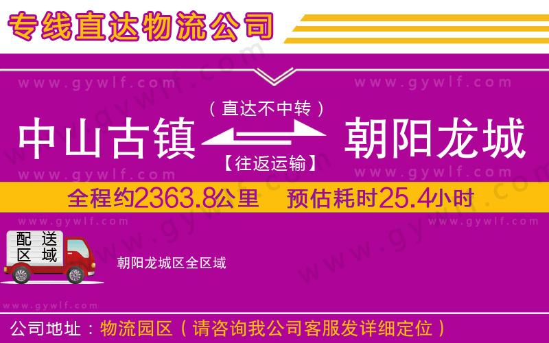 中山古鎮(zhèn)到朝陽龍城區(qū)物流公司