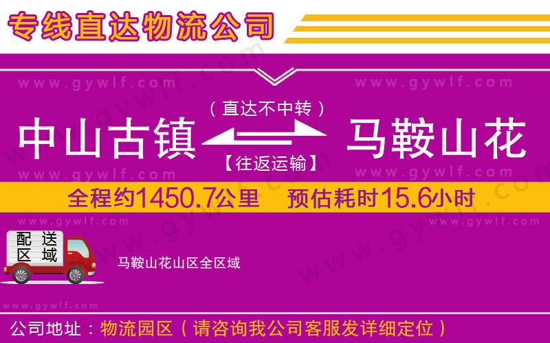 中山古鎮(zhèn)到馬鞍山花山區(qū)物流公司