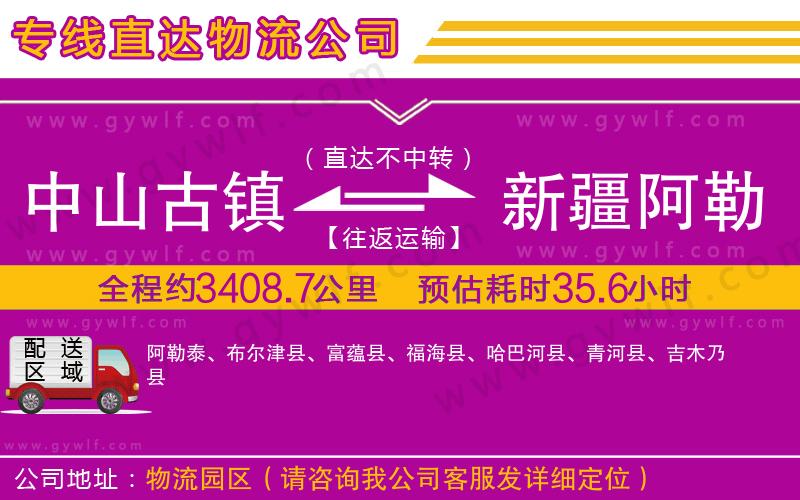 中山古鎮(zhèn)到新疆阿勒泰地區(qū)物流公司