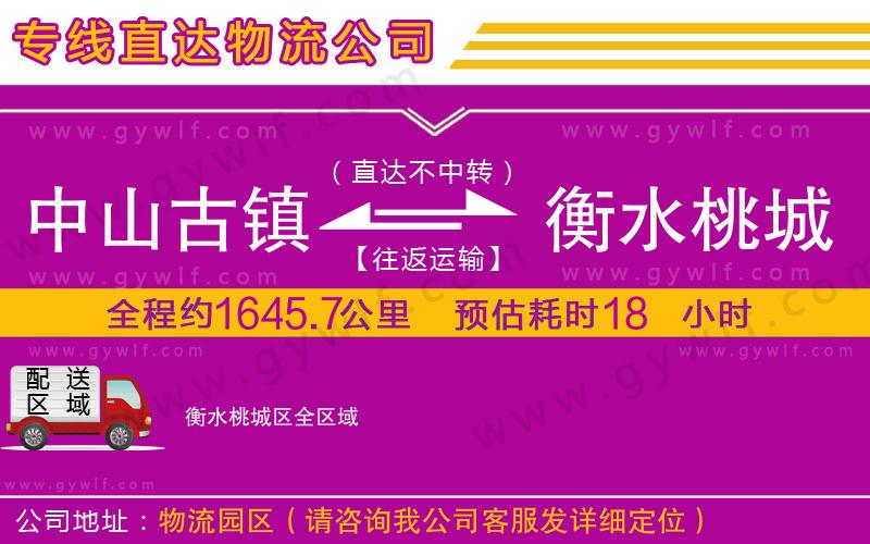 中山古鎮(zhèn)到衡水桃城區(qū)物流公司