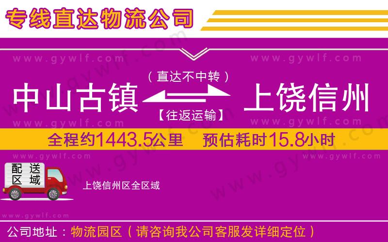 中山古鎮(zhèn)到上饒信州區(qū)物流公司