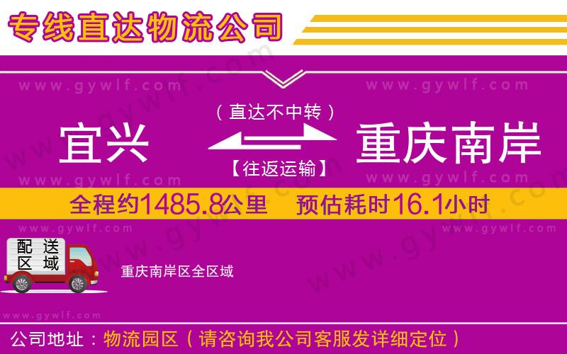 宜興到重慶南岸區(qū)物流公司