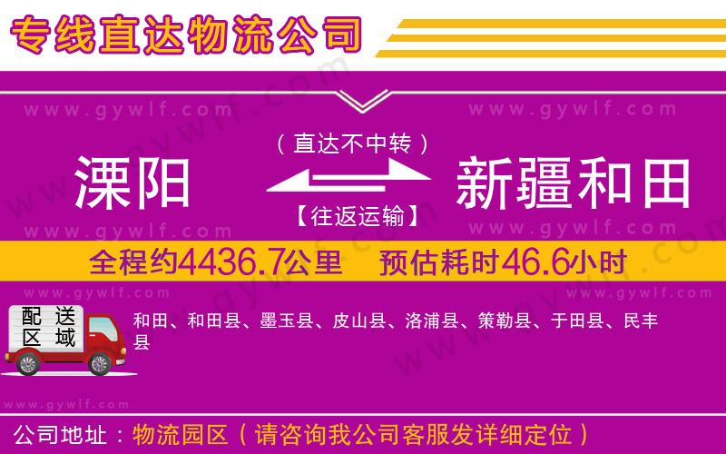 溧陽到新疆和田地區(qū)物流公司