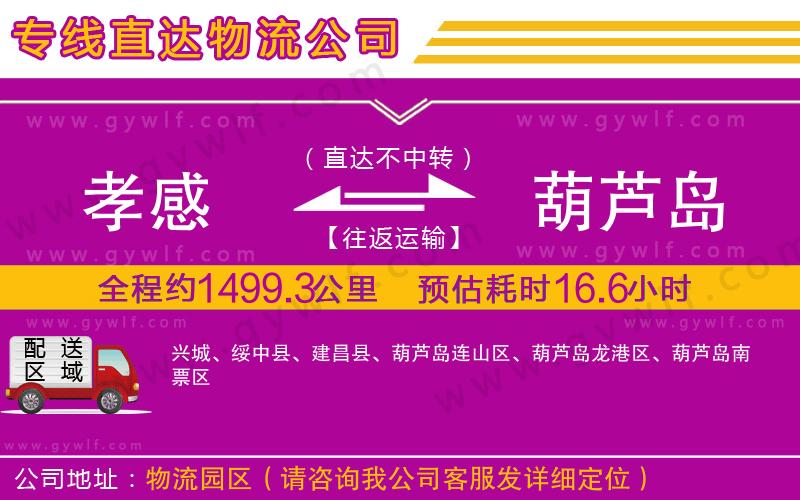 孝感到葫蘆島物流公司