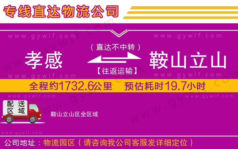 孝感到鞍山立山區(qū)物流公司