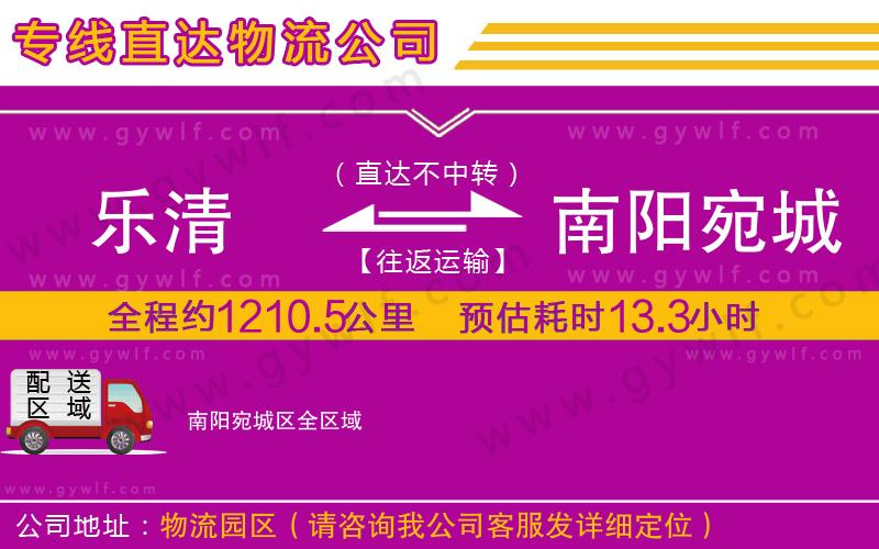 樂清到南陽宛城區(qū)物流公司