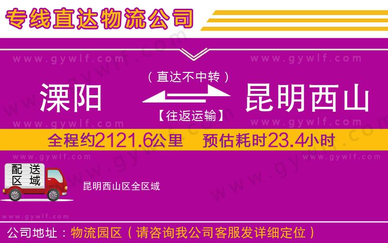 溧陽到昆明西山區(qū)物流公司