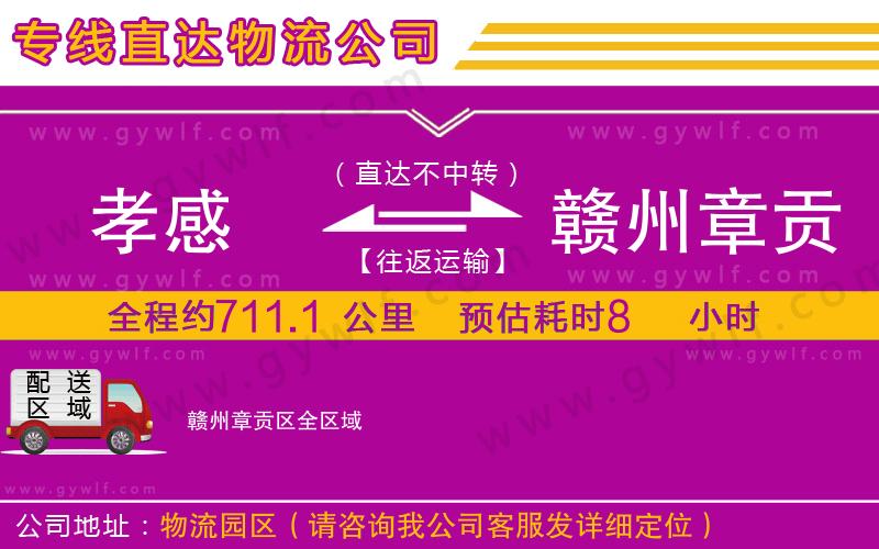 孝感到贛州章貢區(qū)物流公司