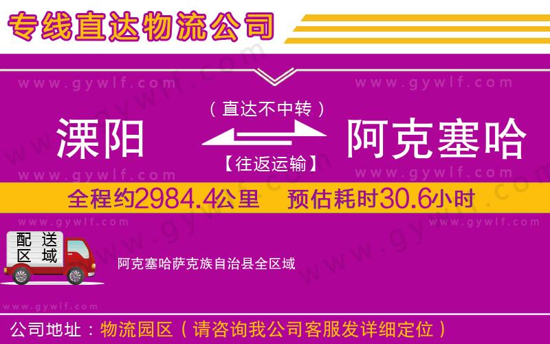 溧陽(yáng)到阿克塞哈薩克族自治縣物流公司