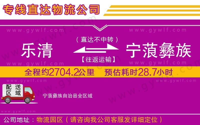 樂清到寧蒗彝族自治縣物流公司