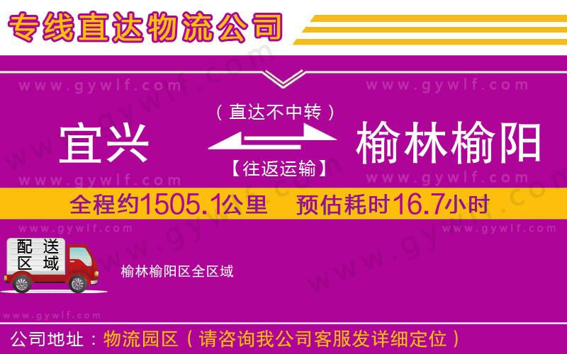 宜興到榆林榆陽區(qū)物流公司