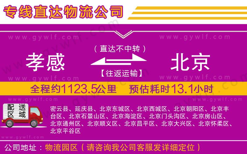 孝感到北京物流公司