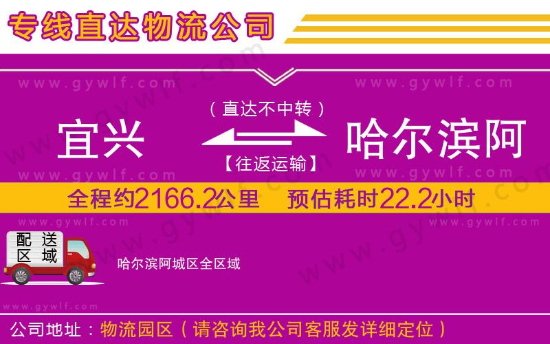 宜興到哈爾濱阿城區(qū)物流公司