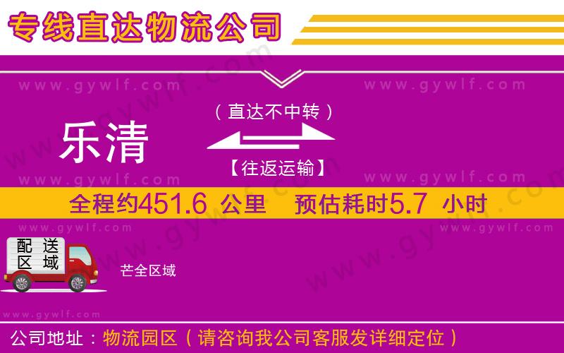 樂清到芒物流公司