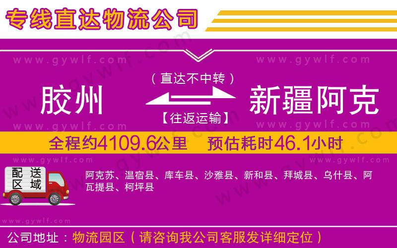 膠州到新疆阿克蘇地區(qū)物流公司