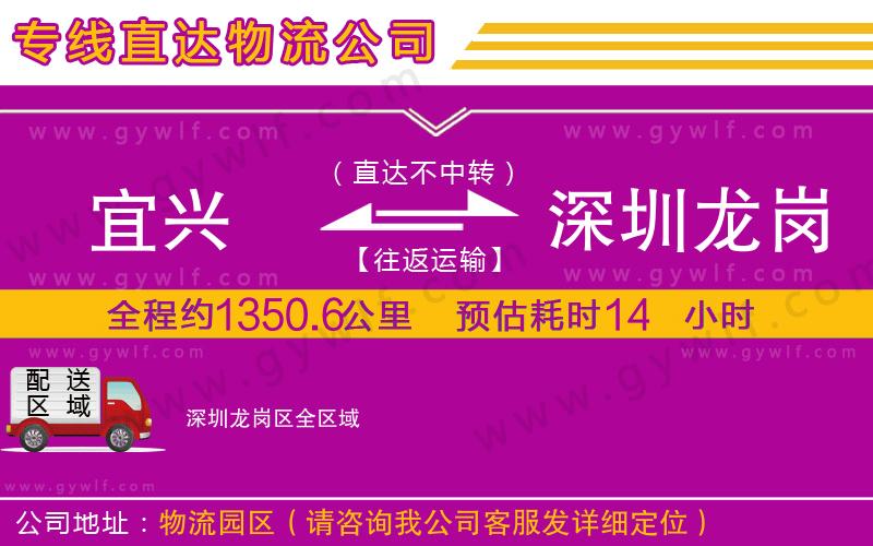 宜興到深圳龍崗區(qū)物流公司