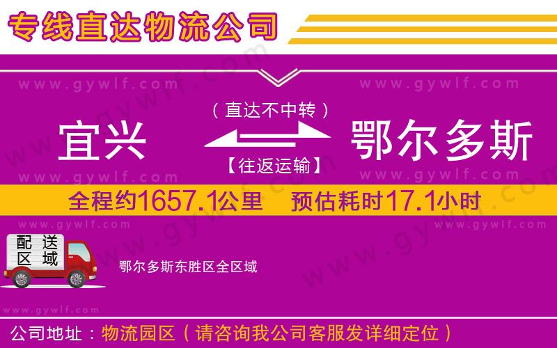 宜興到鄂爾多斯東勝區(qū)物流公司