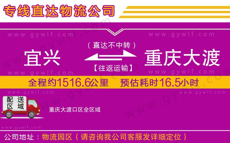 宜興到重慶大渡口區(qū)物流公司
