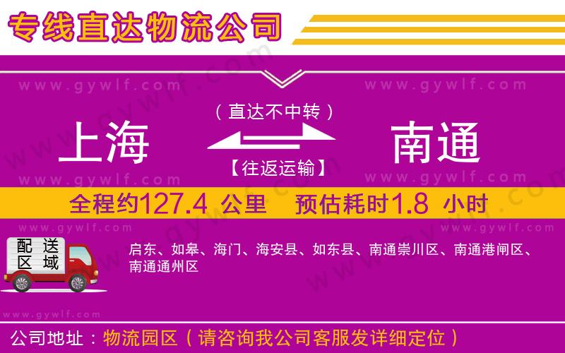 上海到南通物流專線