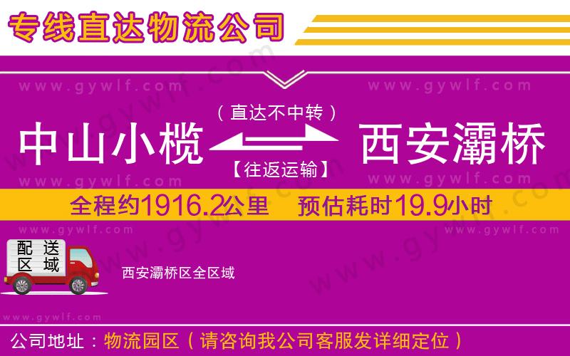 中山小欖到西安灞橋區(qū)物流公司