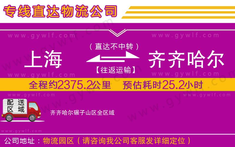 上海到齊齊哈爾碾子山區(qū)貨運專線