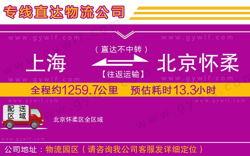 上海到北京懷柔區(qū)貨運專線