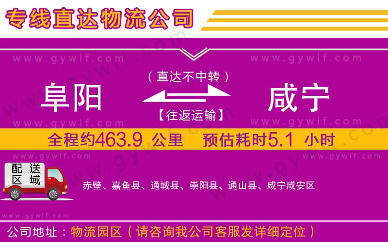 阜陽(yáng)到咸寧物流公司