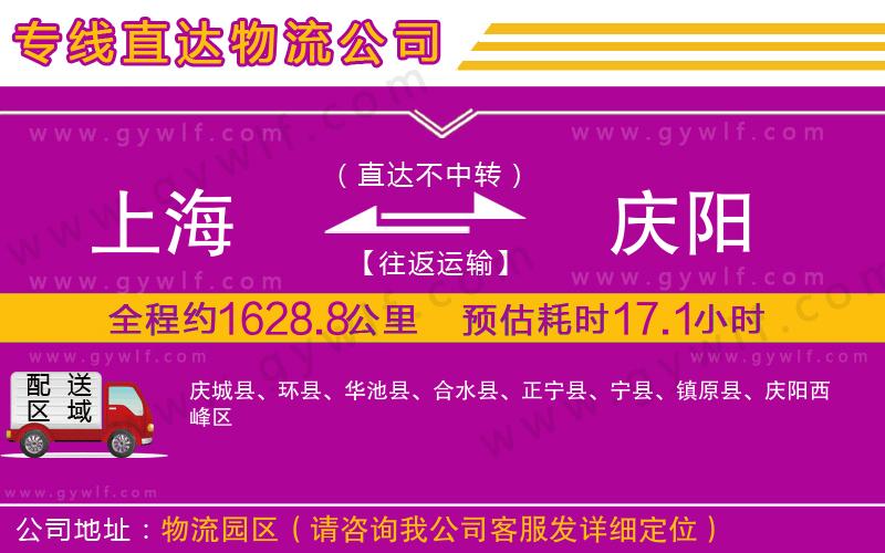 上海到慶陽(yáng)物流專(zhuān)線