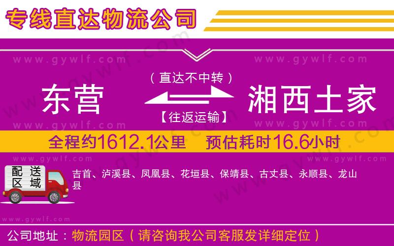 東營到湘西土家族苗族自治州物流公司