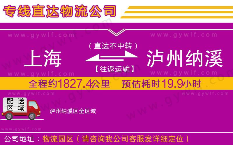 上海到瀘州納溪區(qū)貨運公司
