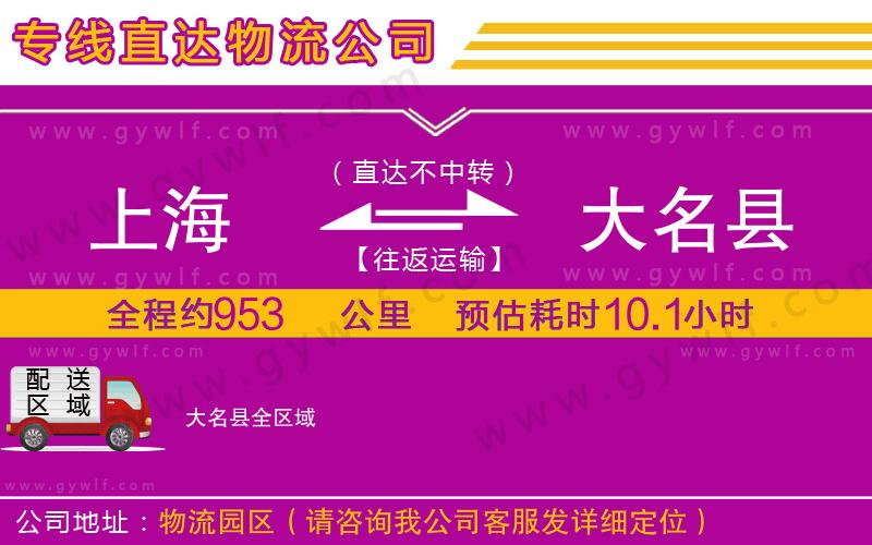 上海到大名縣物流專線