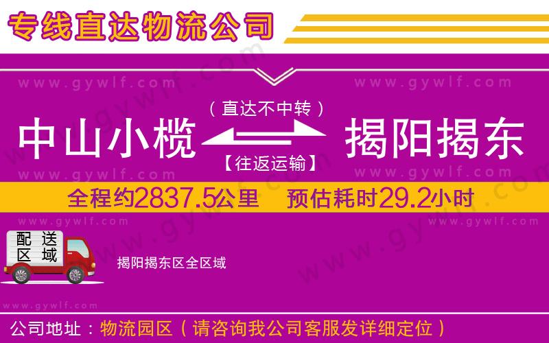 中山小欖到揭陽(yáng)揭東區(qū)物流公司